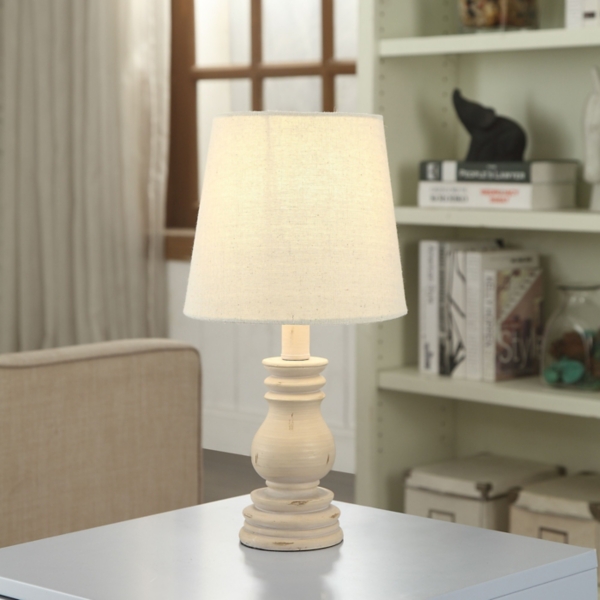 cream colored table lamps