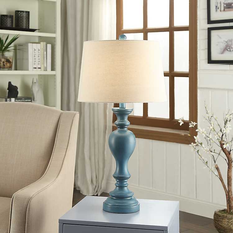 Distressed Turquoise Antique Table Lamp, Kirklands Turquoise Floor Lamp