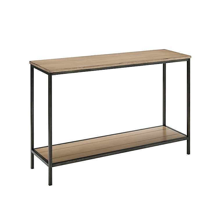 Brooklyn Industrial Wood And Metal, Iron And Wood Console Table