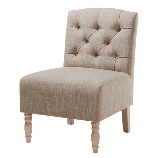 Beige Luna Tufted Armless Accent Chair Kirklands Home   211770