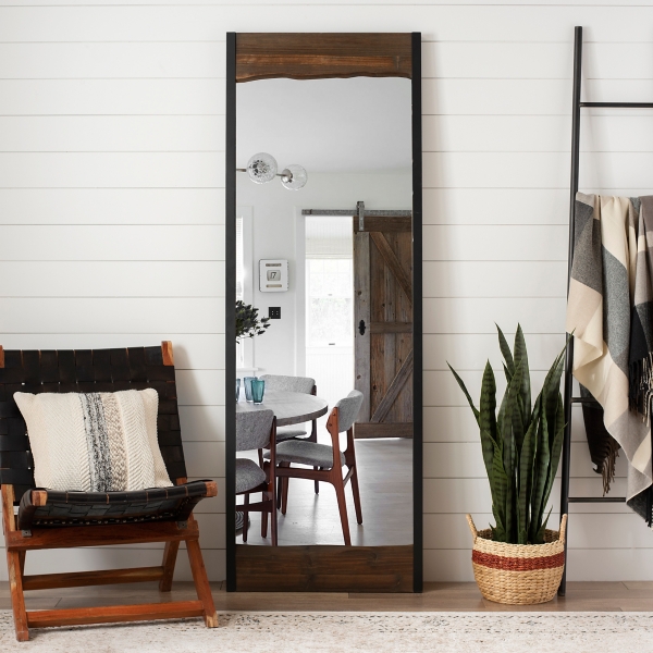 Edge Walnut Standing Mirror + Reviews