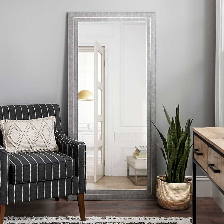Silver Faux Hammered Full Length Mirror, Full Length Mirror Silver