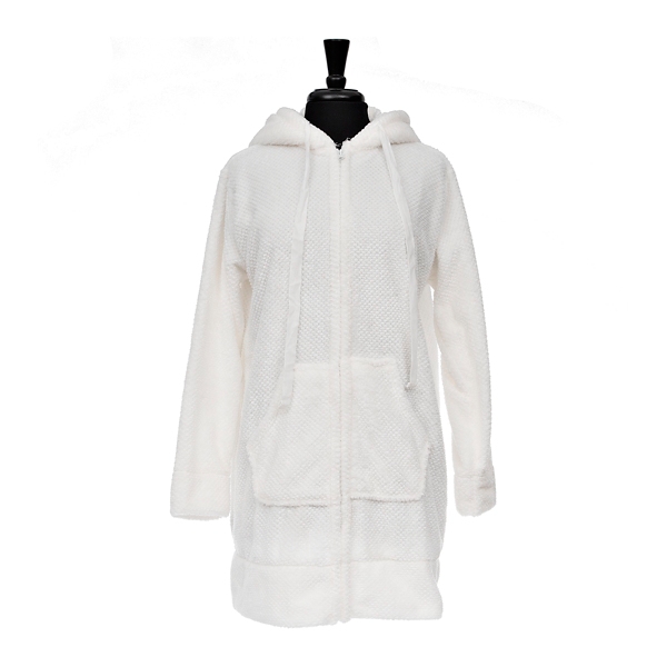 White Hooded Jacquard Robe, L/XL Kirklands Home