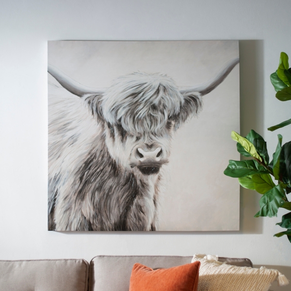 Highland Cow Wall Art Canvas Wall Art Canvas Art Highland Cow Canvas Cow Painting Canvas Painting Cow Prints Cow Printable Bull Wall Art