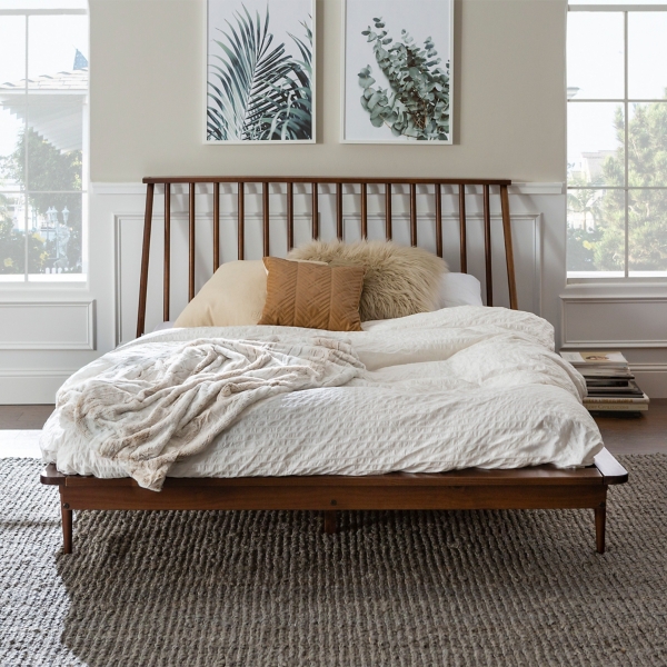 Walnut Mid Century Modern Queen Bed Frame | Kirklands