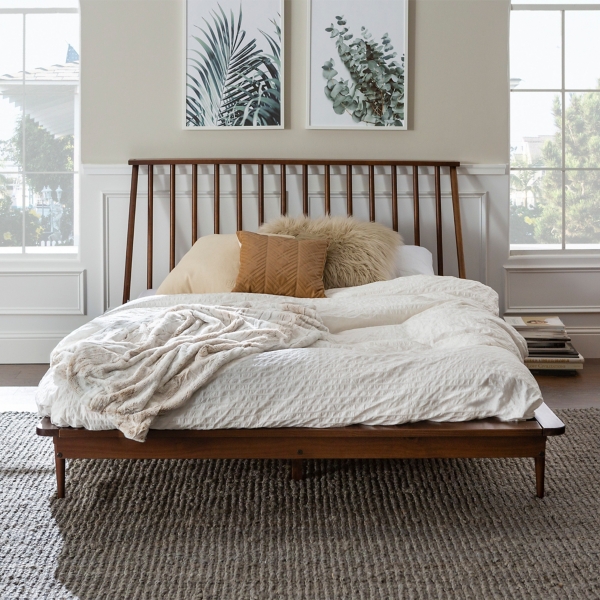 Walnut bed outlet frame queen