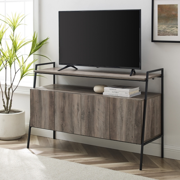 Gray Wash Urban Industrial Wood TV Stand Kirklands Home
