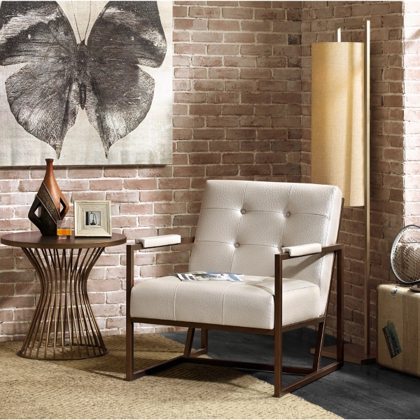 White Walden Faux Leather Accent Chair Kirklands