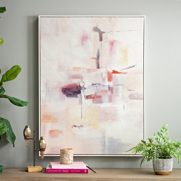 Pink Abstract Framed Canvas Art Print Kirklands