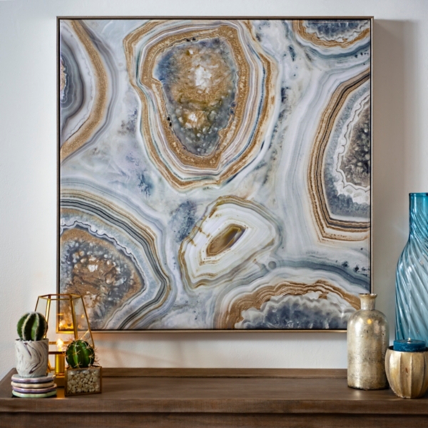 Abstract Gold Agate Framed Canvas Art Print Kirklands