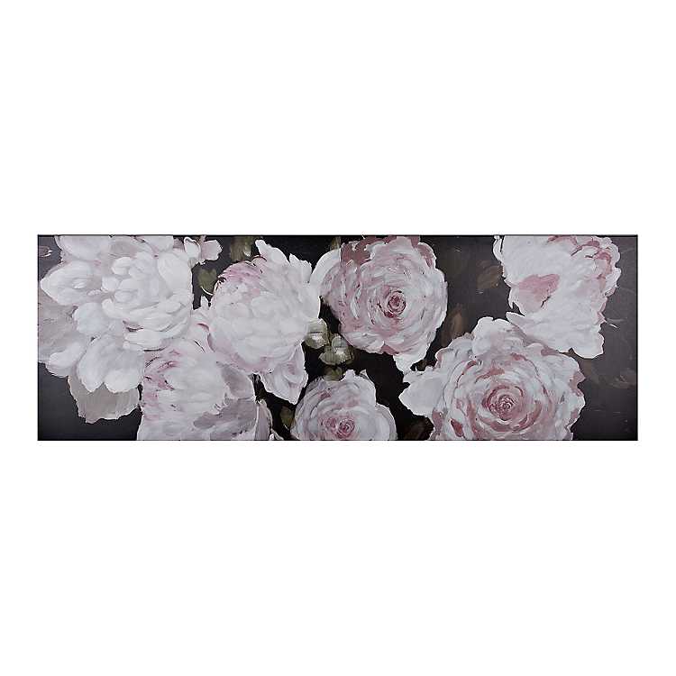 SUMGAR Pink Grey Wall Art Rose Flowers Blush Pictures Dusty Pink Canvas Print Floral Painting Gray Modern Romantic Artwork Home Decor for Women Girl Bedroom Bathroom Living Room 40x60cm 
