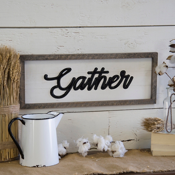 Wood Framed Gather Wall Plaque Kirklands Home