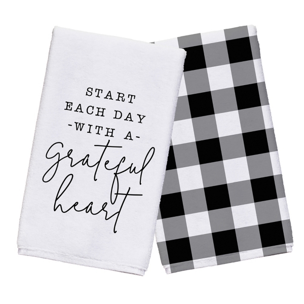 black and white kitchen towels