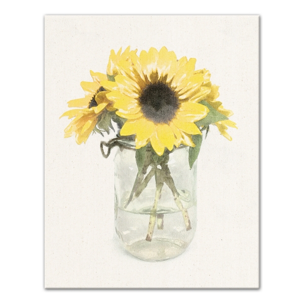 Mason Jar Sunflowers Canvas Art Print Kirklands