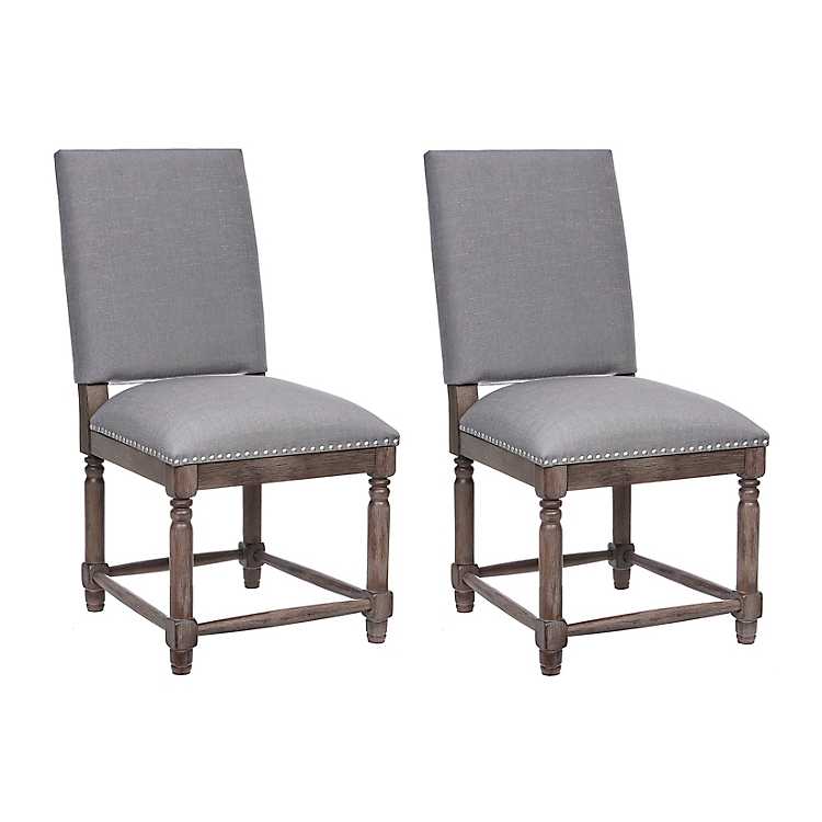 Gray Upholstered Cirque Dining Chairs, Gray Upholstered Kitchen Chairs