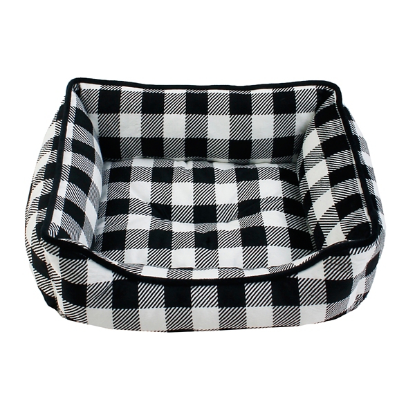 Black and white checkered dog clearance bed