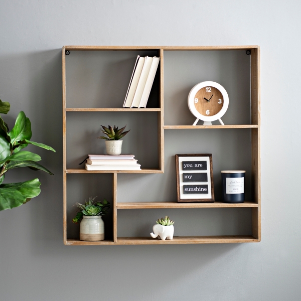 Livarno Living Combine Modular Wall Shelf with Door Oak / White :  : Home & Kitchen