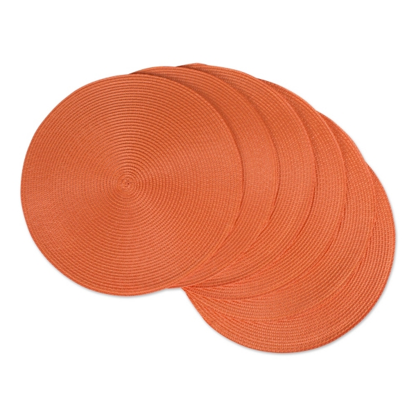 Orange Round Woven Placemats, Set of 6 Kirklands Home