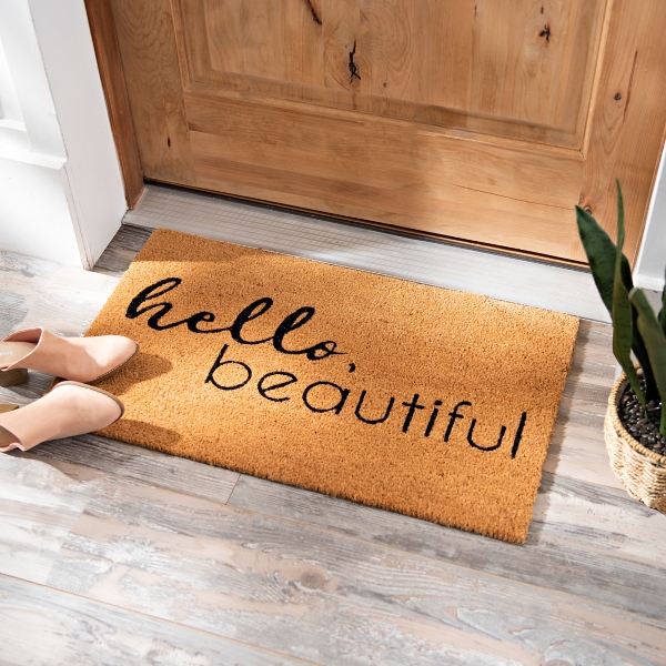 Hello Beautiful Doormat, Doormat Outdoor, Welcome Mat for Front