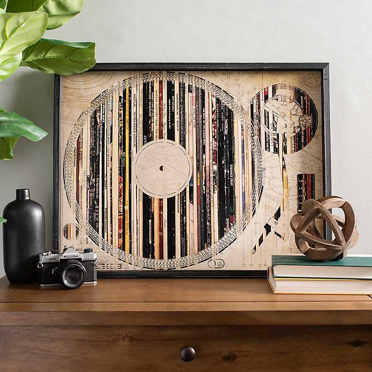 Vinyl Record Abstract CANVAS WALL ARTWORK Square Art Print 