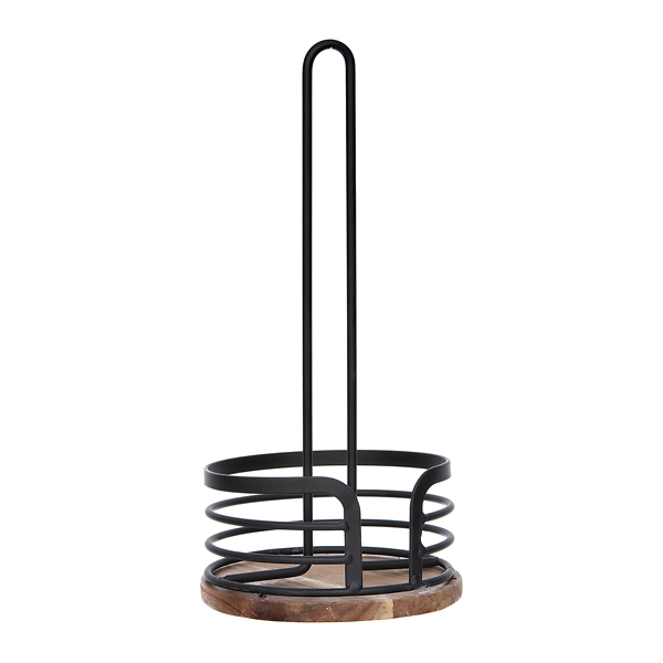 Black and wood paper towel online holder