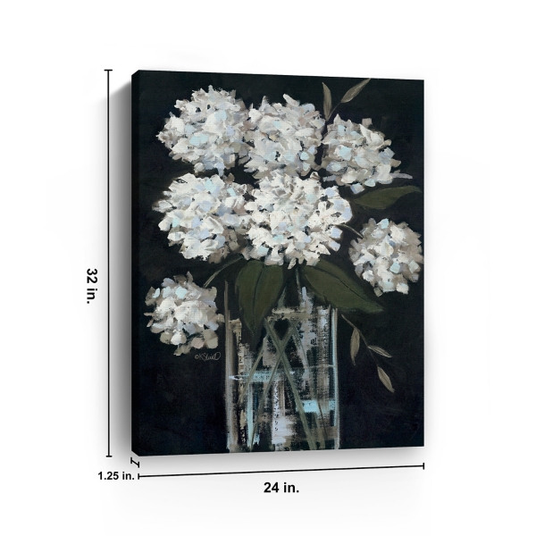 White Hydrangea Giclee Canvas Art Print