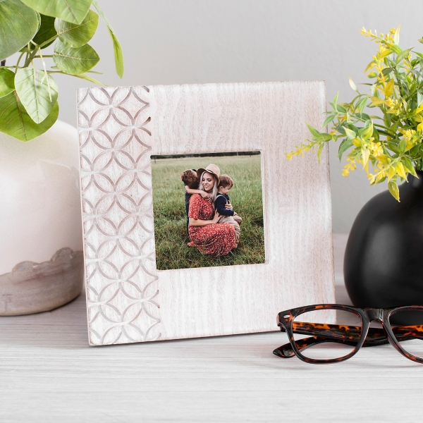 Carved Gray Wooden Picture Frame, 4x4 Kirklands Home