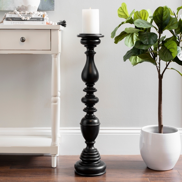 Black Floor Candle Holder, 32 in.