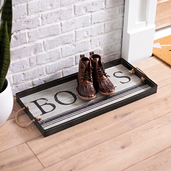 Metal best sale shoe tray