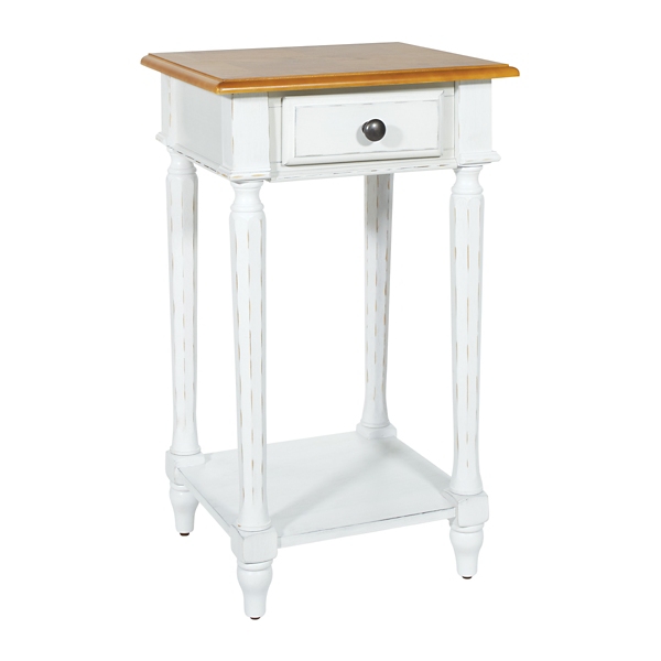 Medwyn Distressed White Base Side Table Kirklands