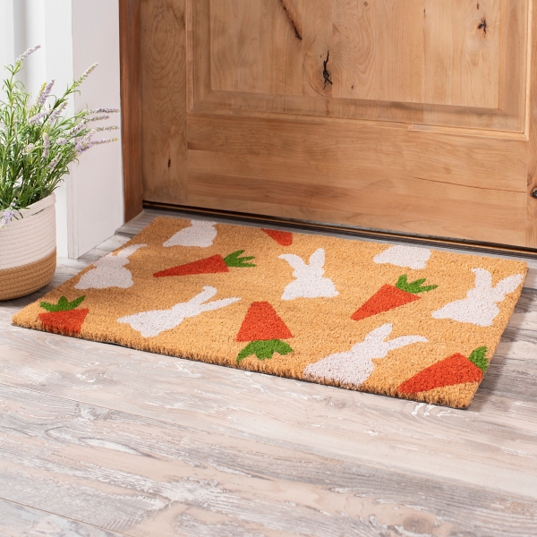 Coir Bunny and Carrots Easter Mat Kirklands Home