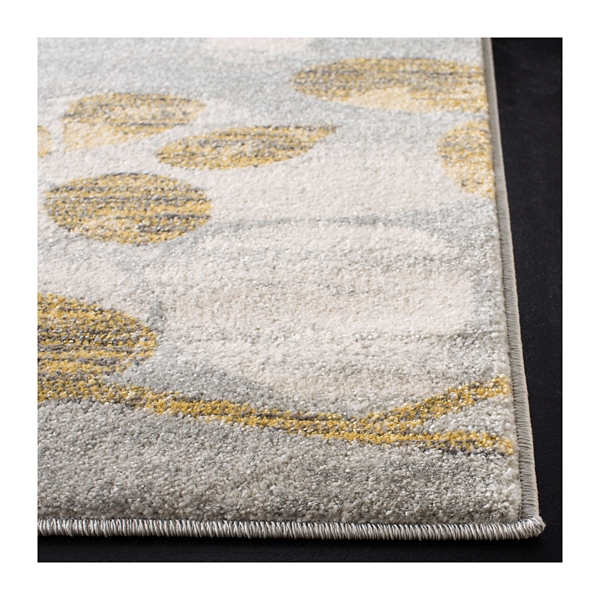 Gray and Gold Everley Floral Rug, 8x10