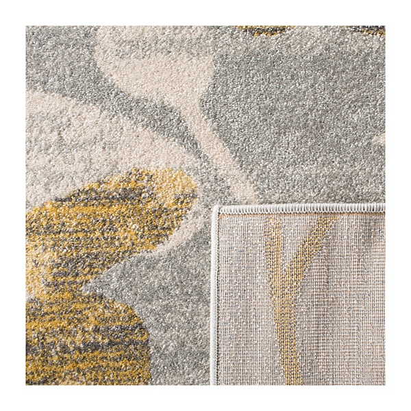 Gray and Gold Everley Floral Rug, 8x10