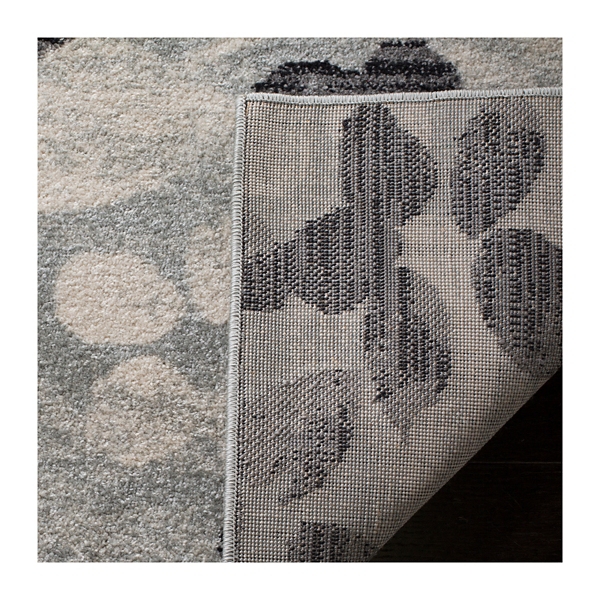 Gray and Black Everley Floral Rug