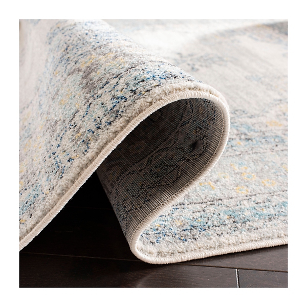 Gray and Blue Everley Medallion Rug