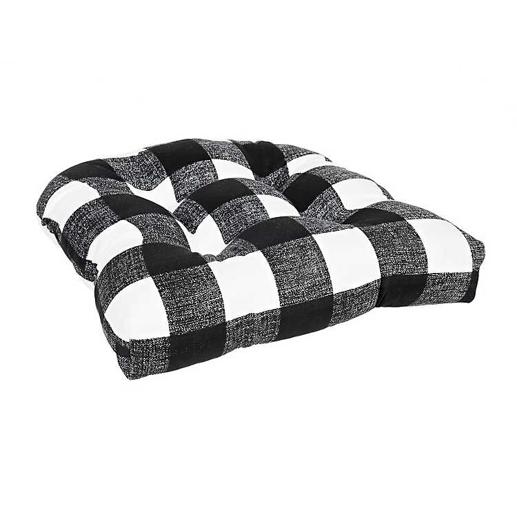 Black Buffalo Check Outdoor Cushion Kirklands Home - Black And White Check Patio Chairs