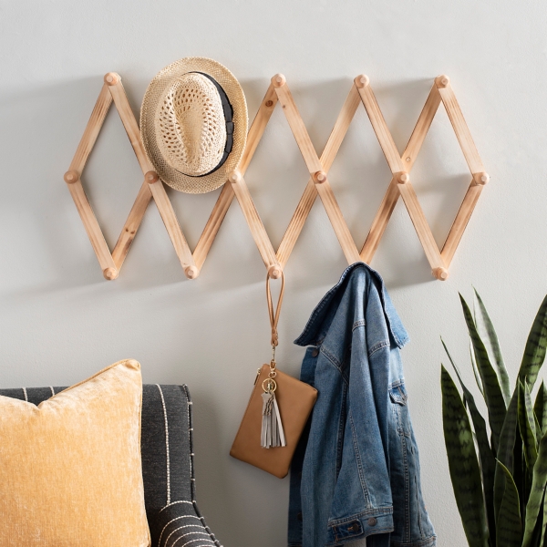 Metallic Brass Accordion Hook Rack, 50% OFF