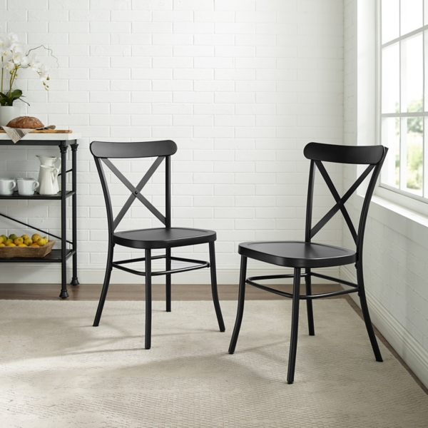 Black Metal Melody Dining Chairs Set of 2