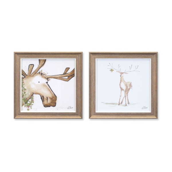 Moose And Deer Framed Art Prints Set Of 2 Kirklands