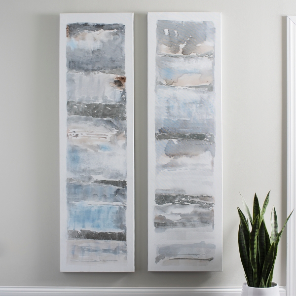 Gray And Silver Abstract Canvas Art Print Panels Kirklands