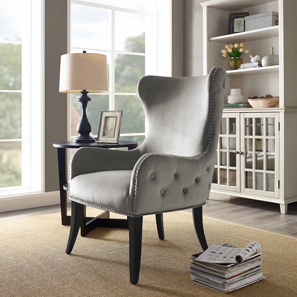 Dark Gray Tufted Sara Accent Chair Kirklands