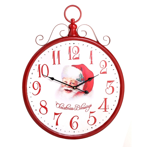 Clock Santa Straw Charm