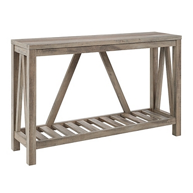 White reclaimed barnwood farmhouse deals console table