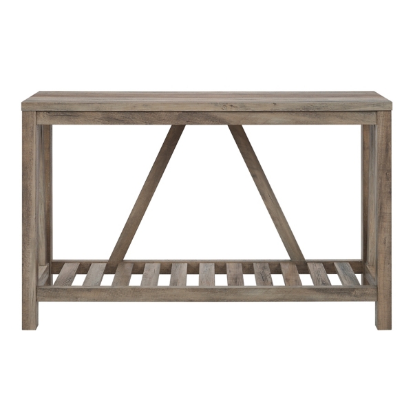 Gray Wash A-Frame Console Table