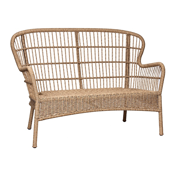 Tulum Natural Wicker Outdoor Settee Kirklands