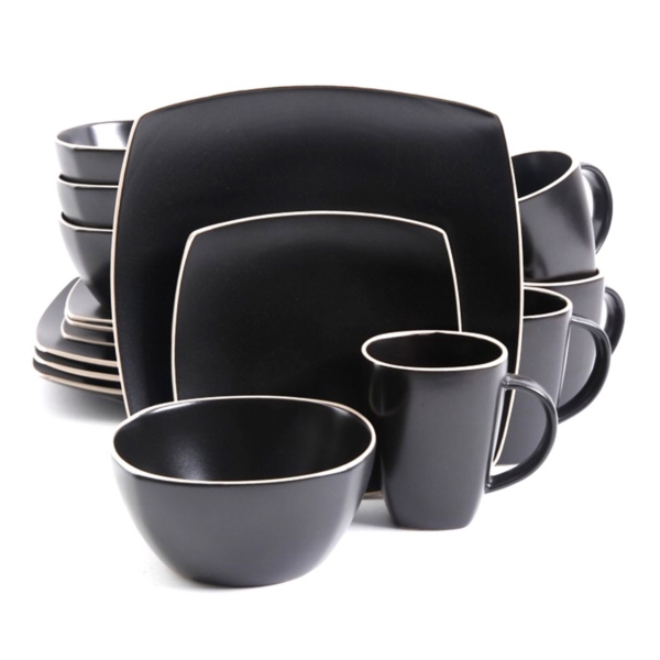 Fynn Black and White Dinnerware Set