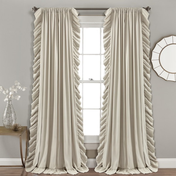 Wheat Reyna Ruffle Curtain Panel Set 84 In Kirklands