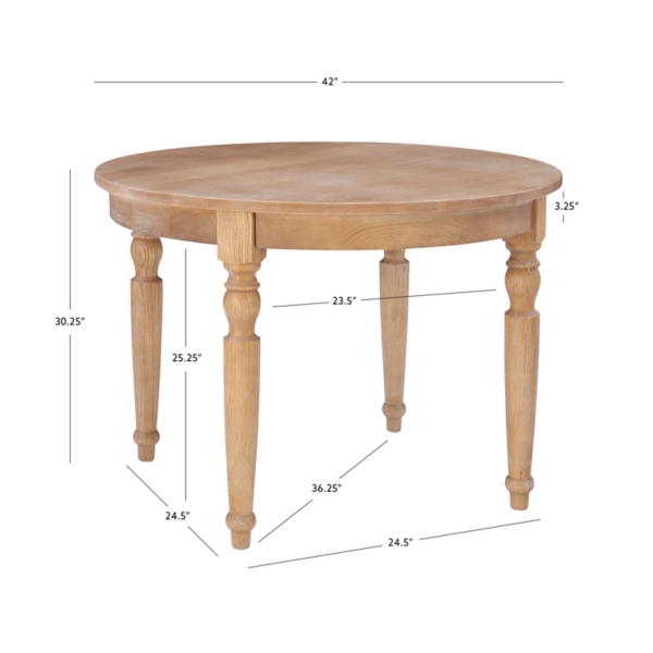 Reese Round Natural Dining Table