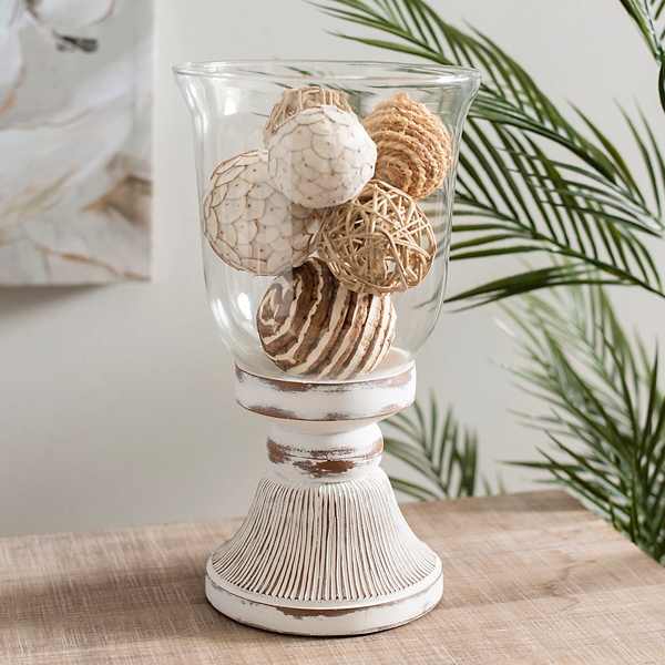 Whitewashed Pedestal Hurricane Kirklands Home