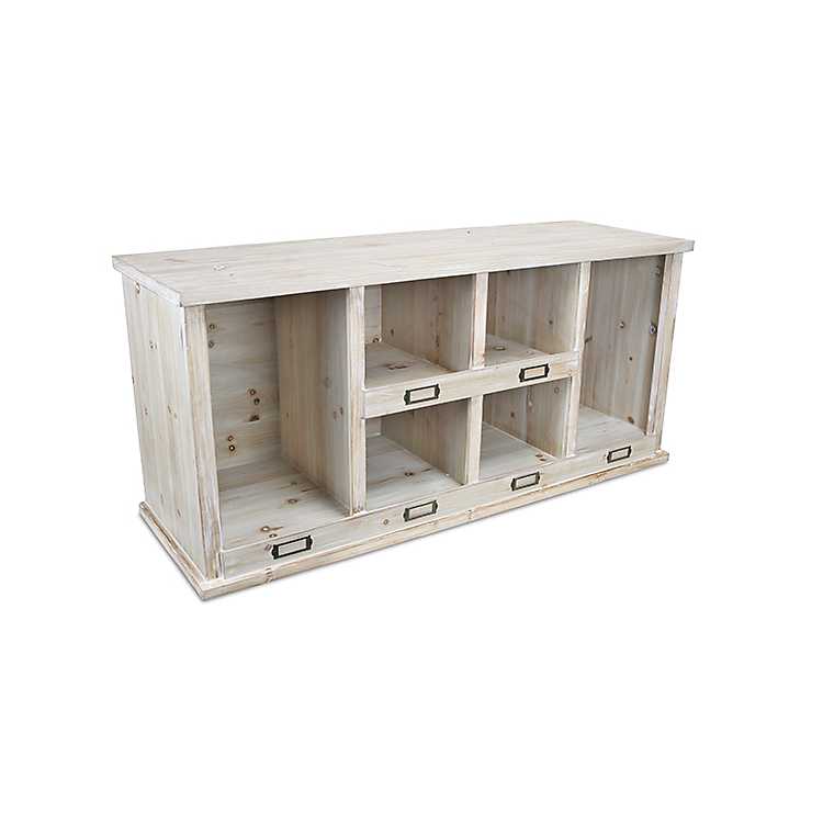 White Washed Rustic Console Table, Rustic Sofa Table With Storage